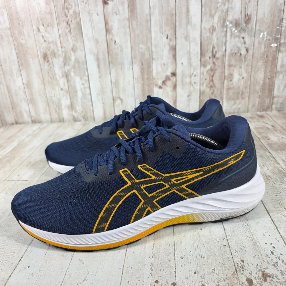 ASICS Gel Excite 9 Mens Running Shoes Navy Blue Gold 1011B338 Size 12